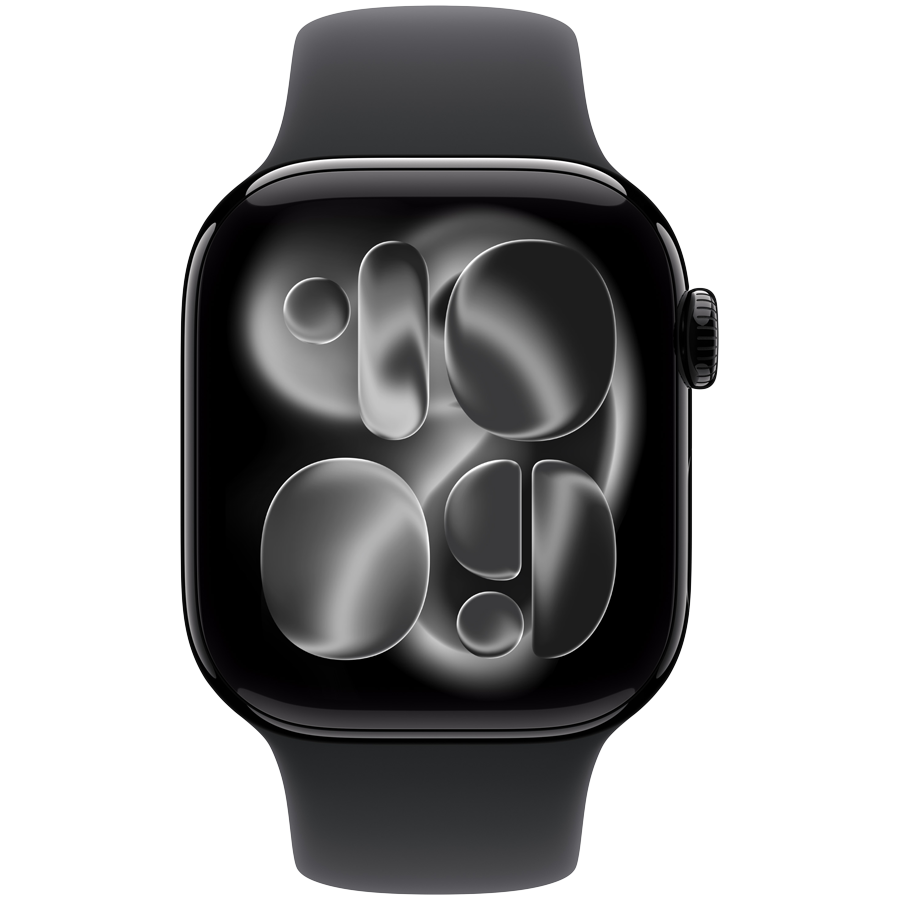 Apple Watch Series 11 GPS + Cellular 42mm Jet Black Aluminium Case with Black Sport Band - M/L,Model A3335 - Image 2