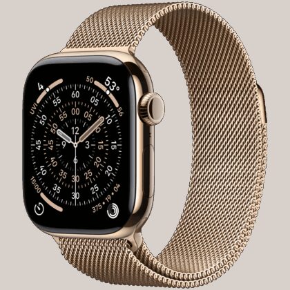 Apple Watch Series 11 GPS + Cellular 42mm Gold Titanium Case with Gold Milanese Loop,Model A3335
