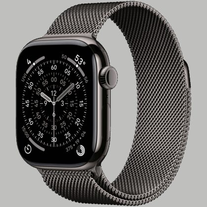 Apple Watch Series 11 GPS + Cellular 42mm Slate Titanium Case with Slate Milanese Loop,Model A3335