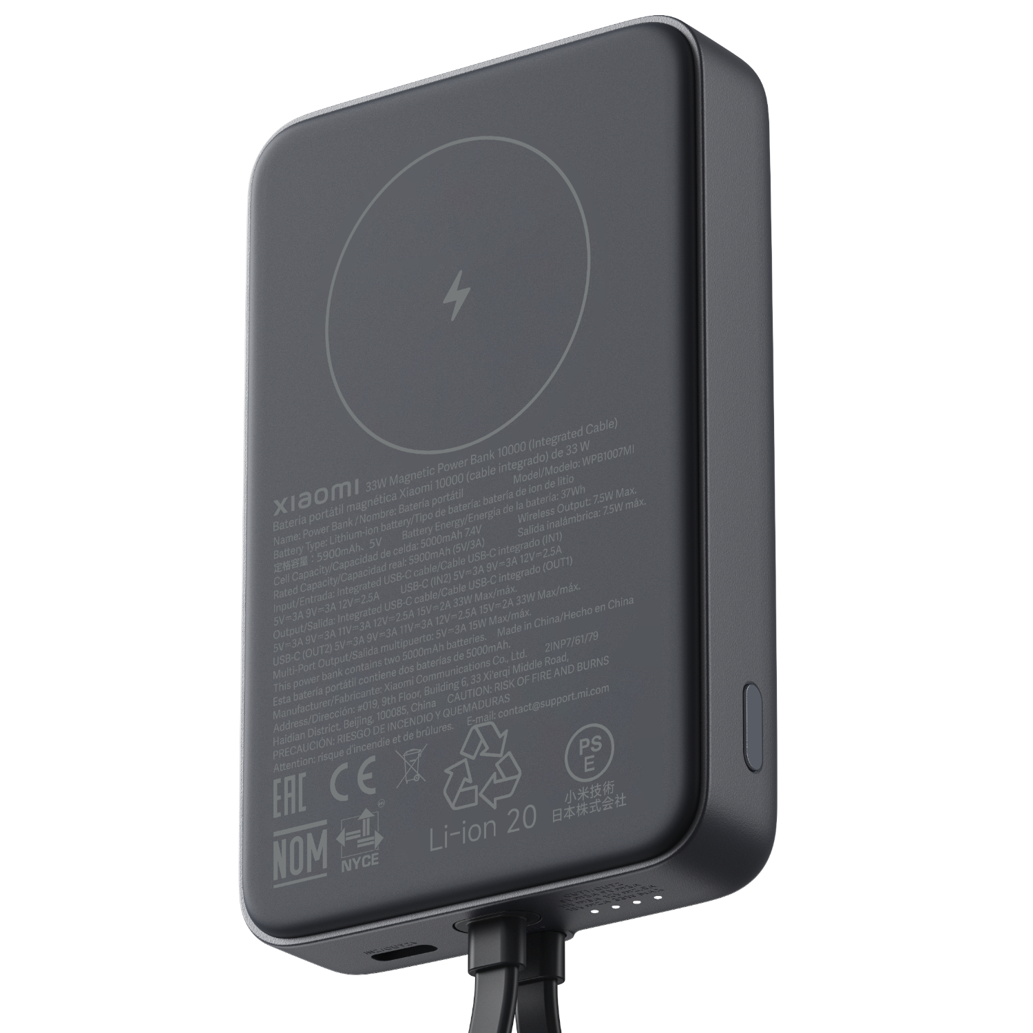 Xiaomi 33W Power Bank 10000mAh (Integrated Cable)-Grey - Image 2