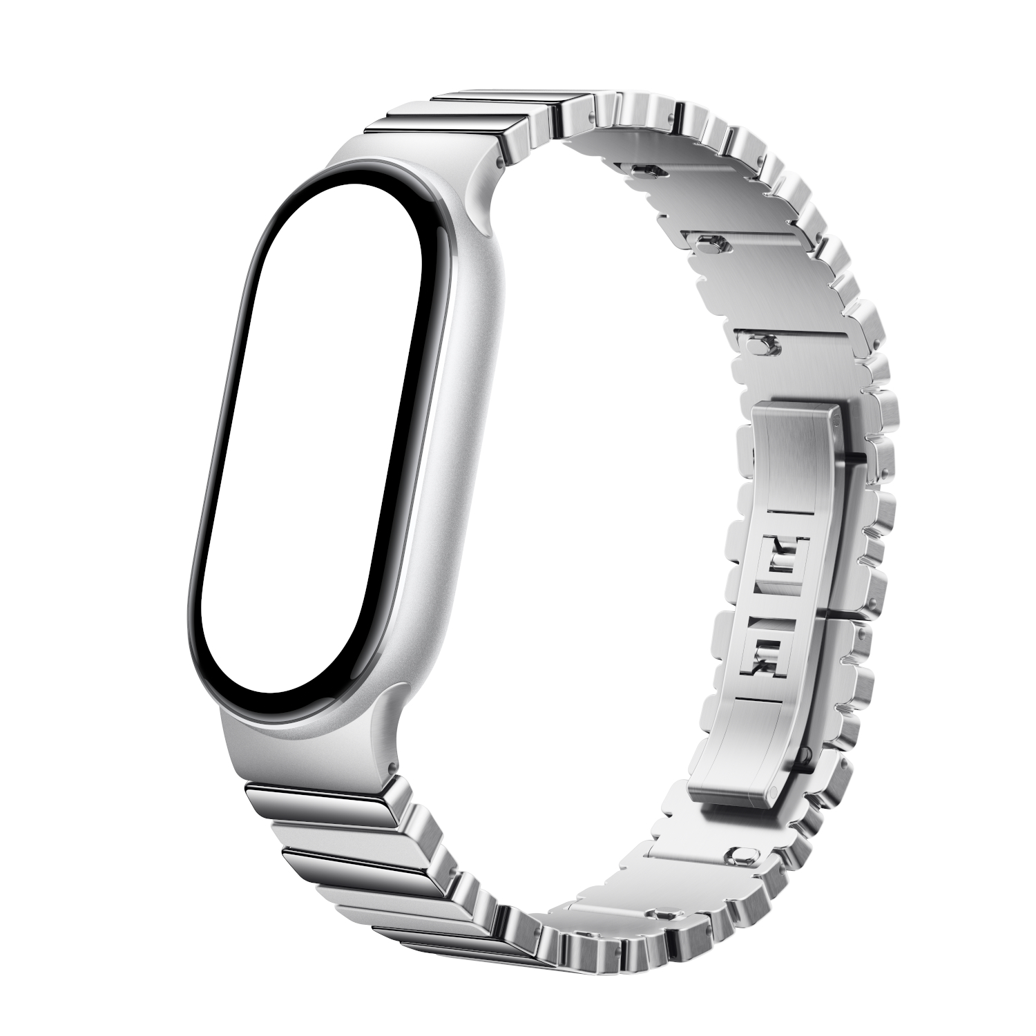 Xiaomi Smart Band 10 Asymmetrical Metal Strap – Silver - Image 2
