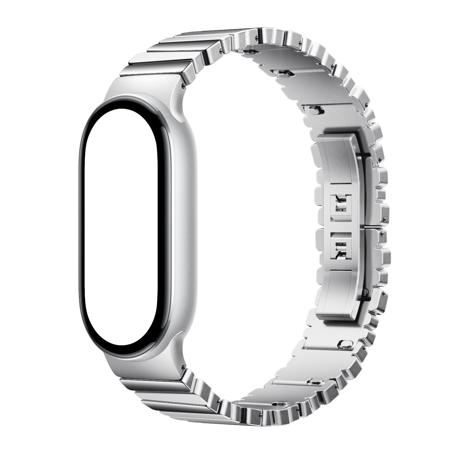 Xiaomi Smart Band 10 Asymmetrical Metal Strap – Silver - Image 3
