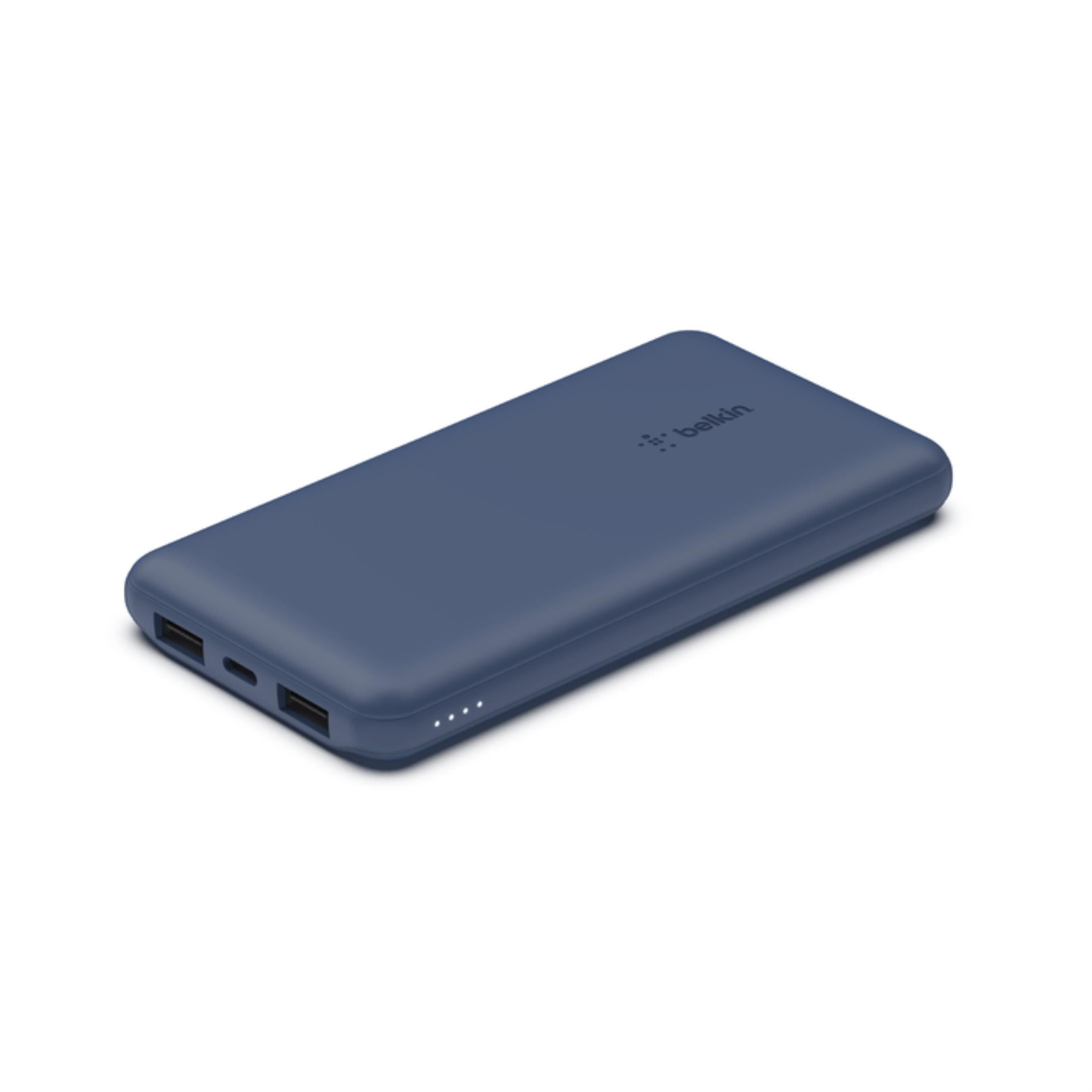 Belkin BoostCharge 10000mAh 3-Port Power Bank with USB-A to USB-C Cable Blue BPB011BTBL - Image 2