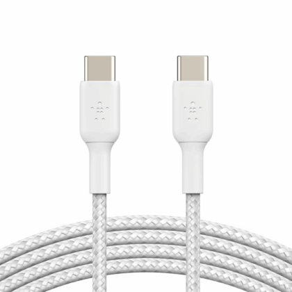 Belkin BoostCharge 1m Braided USB-C to USB-C Cable - White CAB004BT1MWH