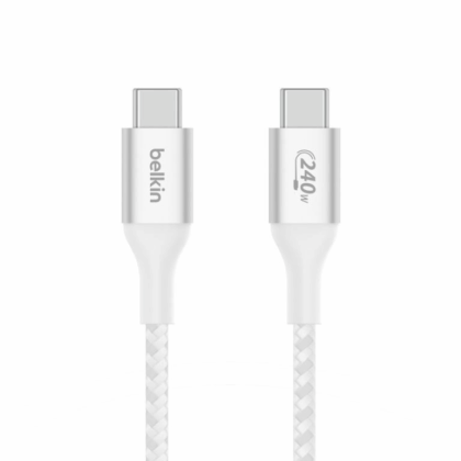 Belkin BoostCharge 240W PD USB Type-C to USB Type-C 1m Braided Cable White CAB015BT1MWH