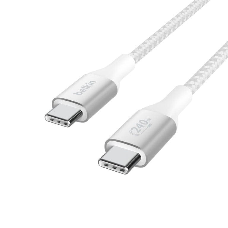 Belkin BoostCharge 240W PD USB Type-C to USB Type-C 1m Braided Cable White CAB015BT1MWH - Image 2