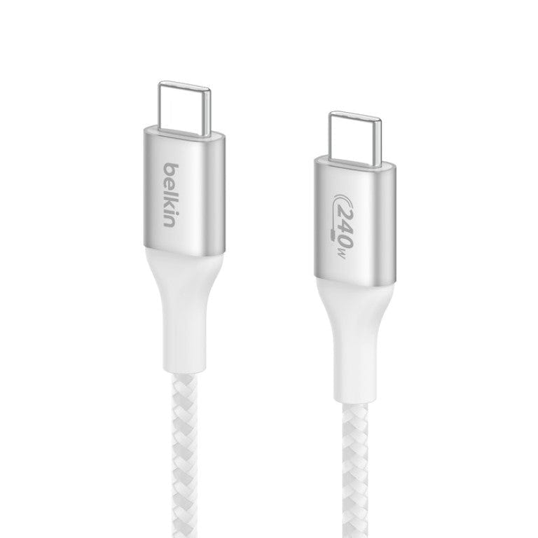 Belkin BoostCharge 240W PD USB Type-C to USB Type-C 1m Braided Cable White CAB015BT1MWH - Image 3