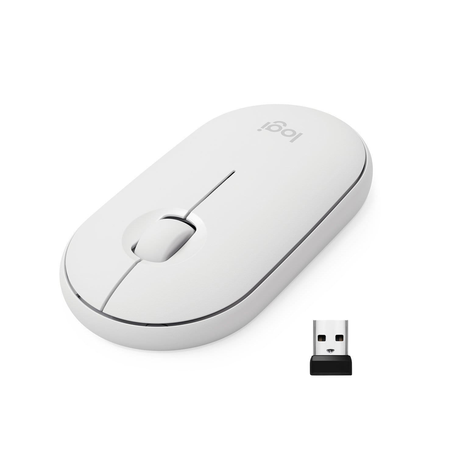 Logitech Pebble M350 Wireless Ambidextrous Mouse - Off-White 910-005716 - Image 3