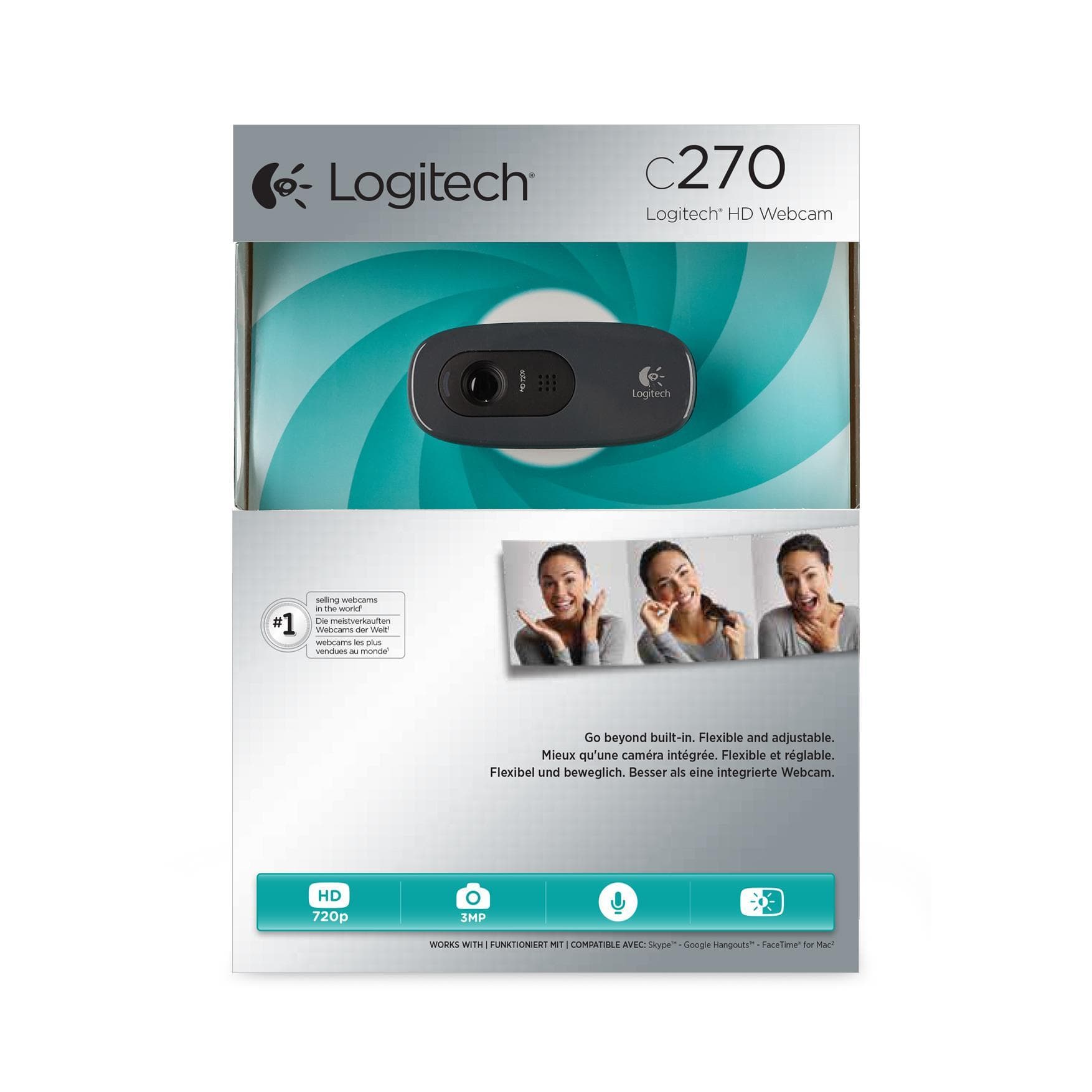 Logitech C270 HD Webcam 960-001063 - Image 5