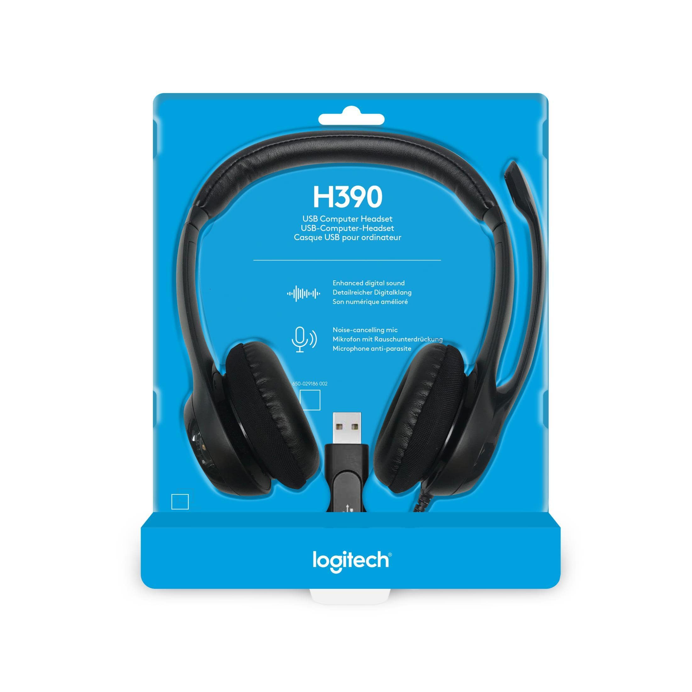 Logitech H390 USB-A Headset with Noise-Cancelling Mic Black 981-000406 - Image 6
