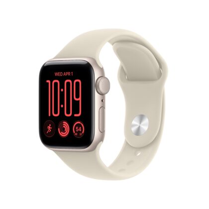 Apple Watch SE 3 GPS 44mm Starlight Aluminium Case with Sand Sport Band - S/M