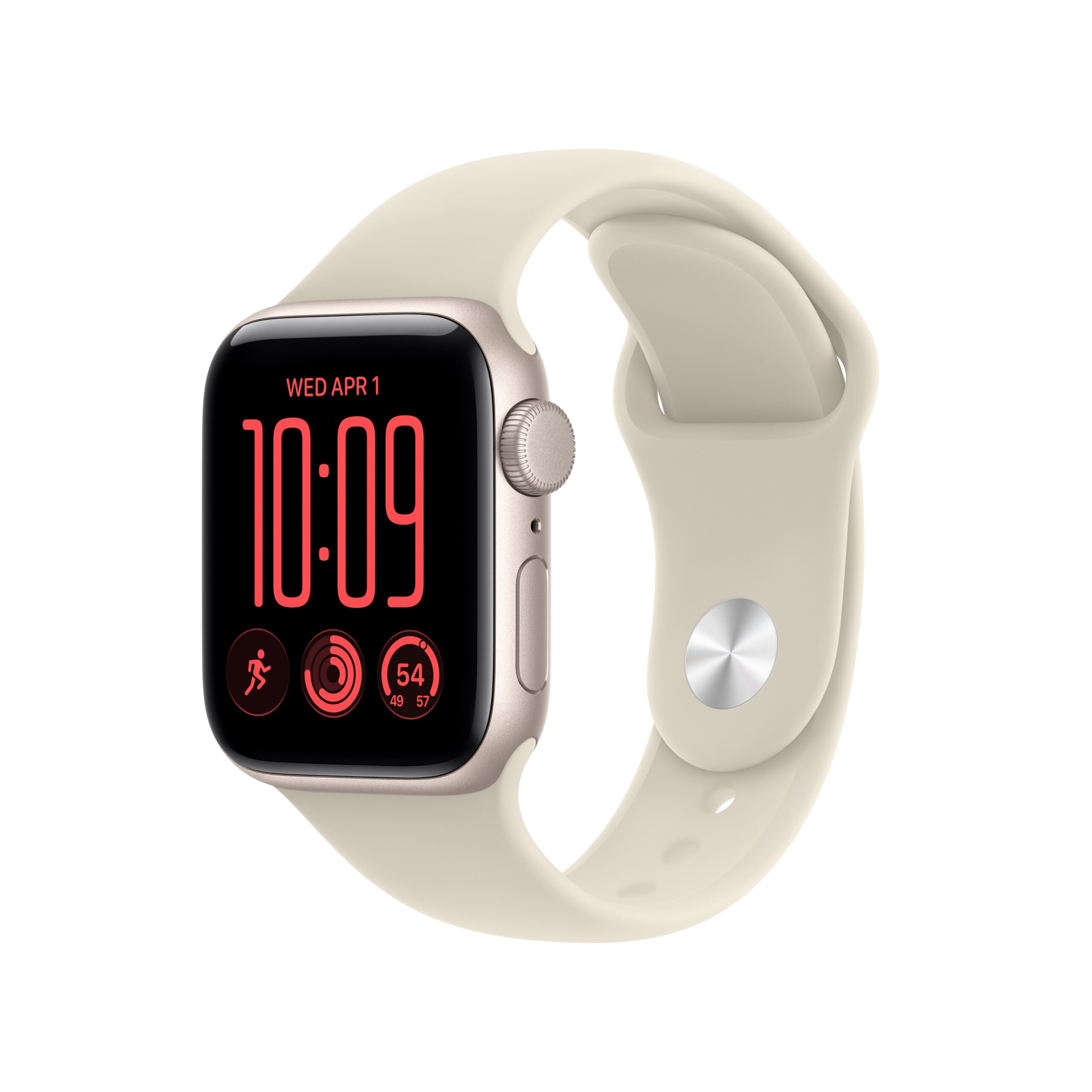 Apple Watch SE 3 GPS 40mm Starlight Aluminium Case with Sand Sport Band - S/M