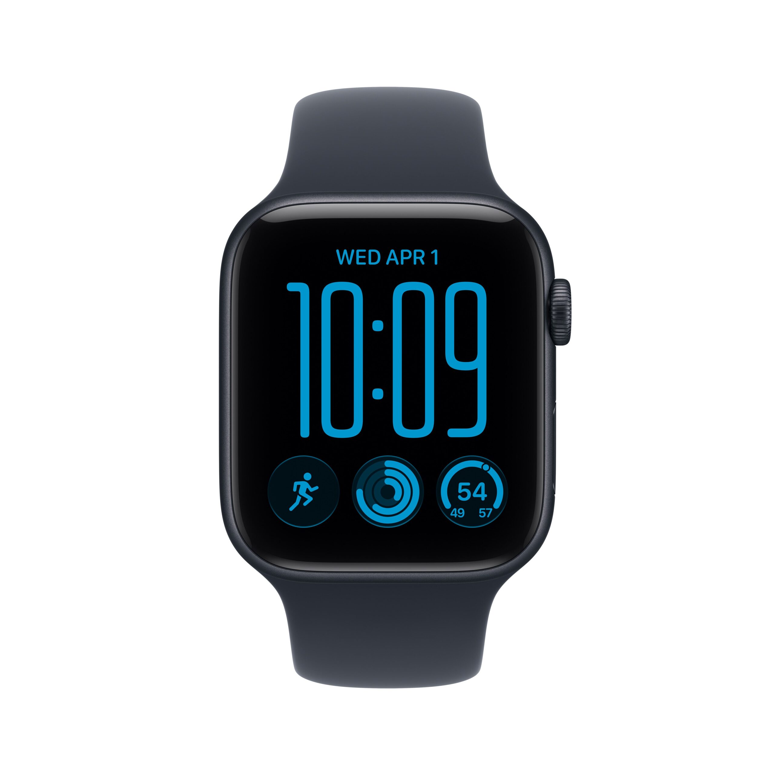 Apple Watch SE 3 GPS 40mm Midnight Aluminium Case with Navy Blue Sport Band - M/L - Image 2