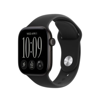 Apple Watch Series 12 GPS 46mm Black Aluminium Case with Black Sport Band - M/L