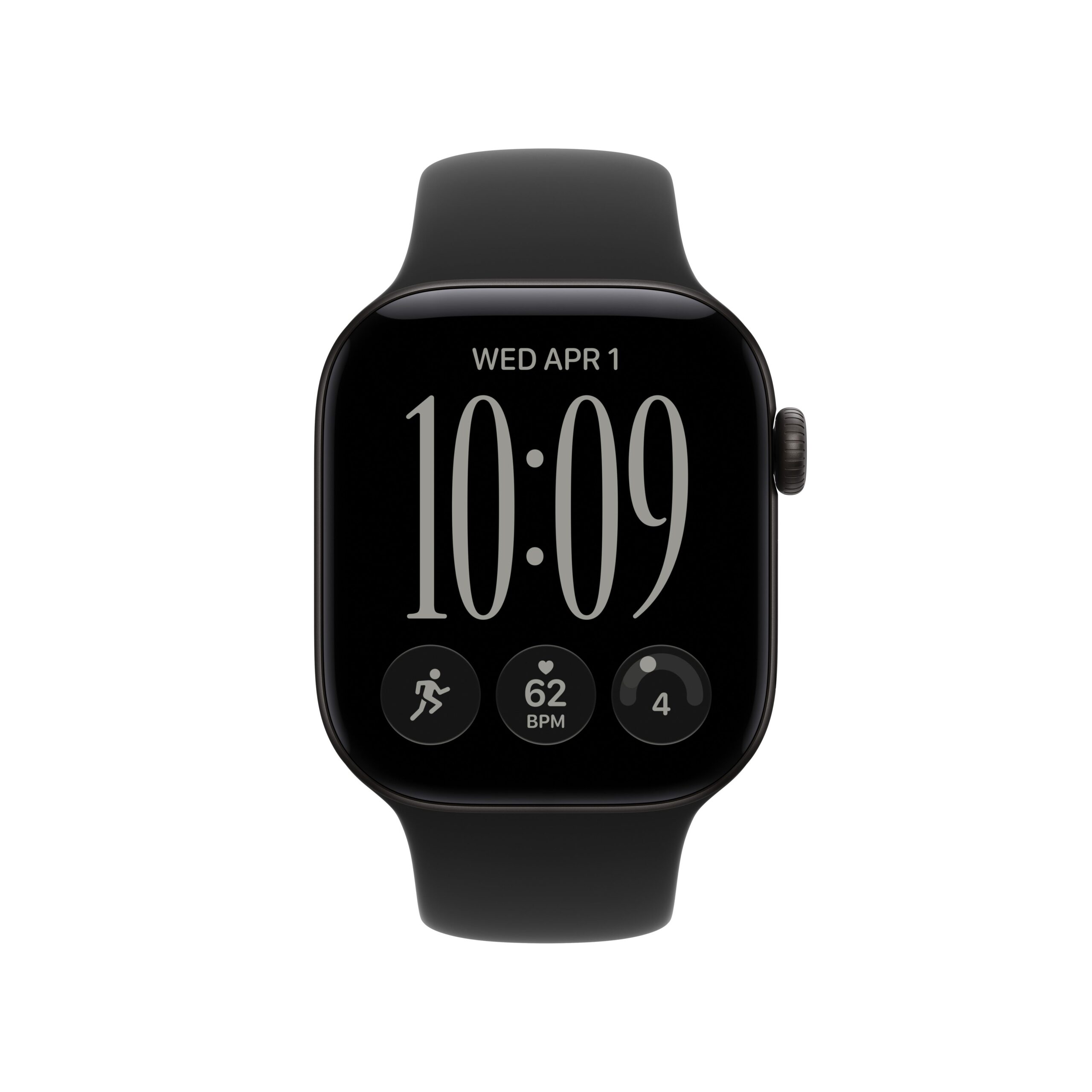 Apple Watch Series 12 GPS 46mm Black Aluminium Case with Black Sport Band - S/M - Image 2