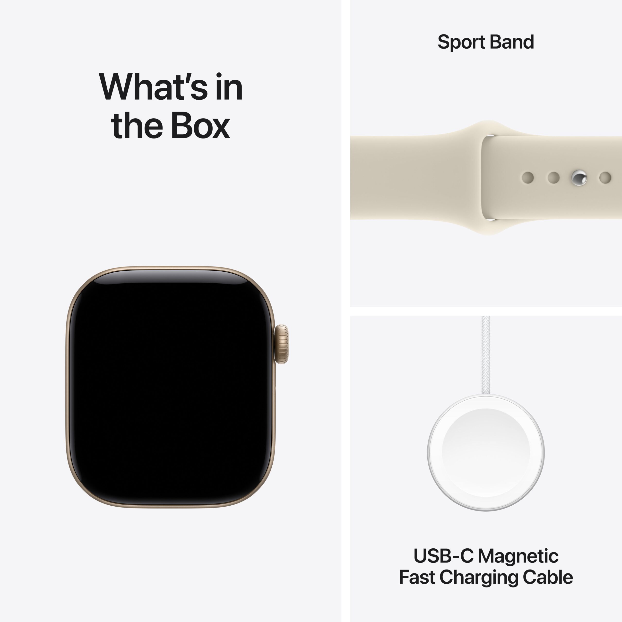 Apple Watch Series 12 GPS 42mm Light Gold Aluminium Case with Sand Sport Band - S/M - Image 8