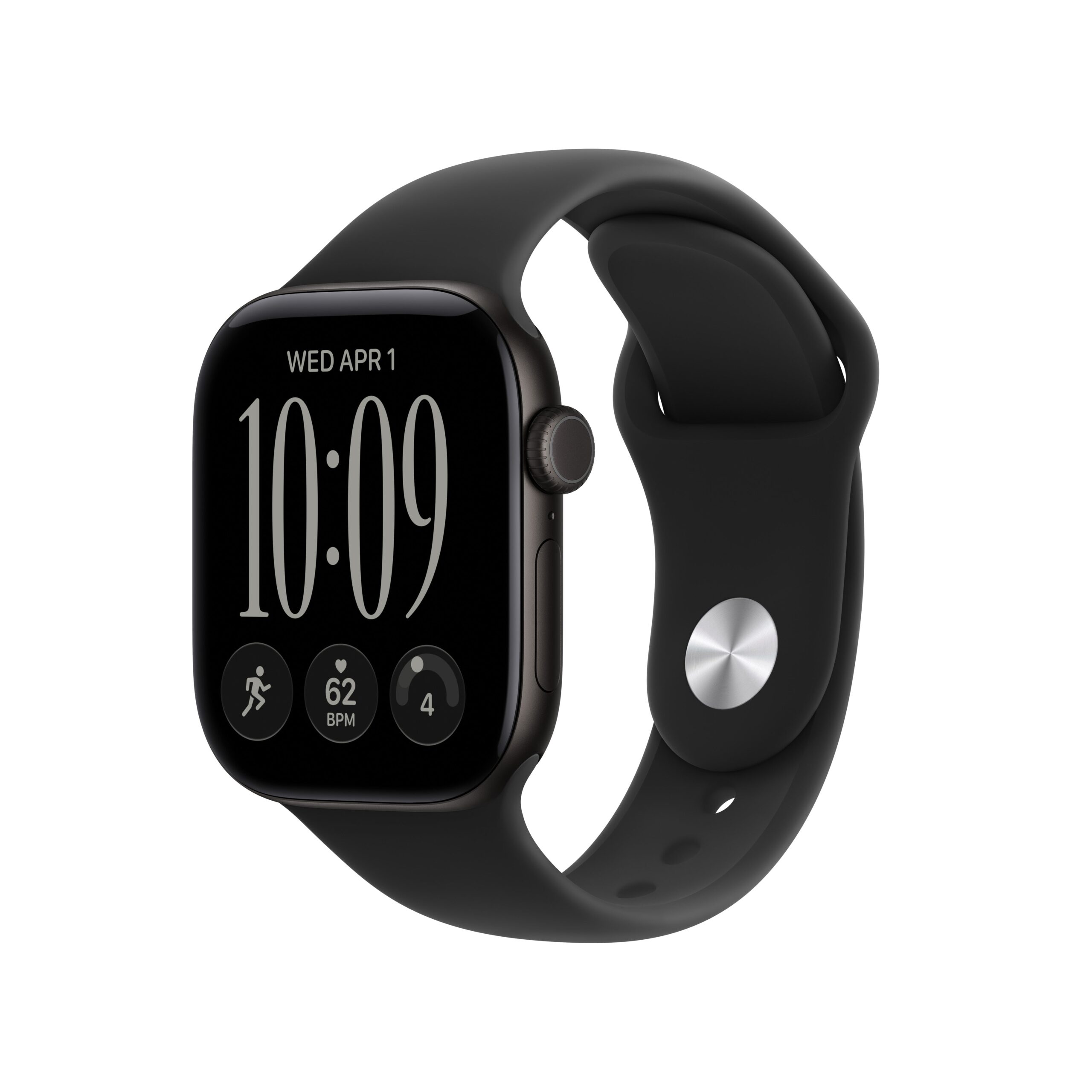 Apple Watch Series 12 GPS + Cellular 42mm Black Aluminium Case with Black Sport Band - S/M
