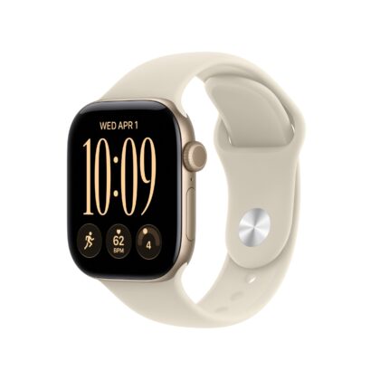 Apple Watch Series 12 GPS + Cellular 42mm Light Gold Aluminium Case with Sand Sport Band - M/L