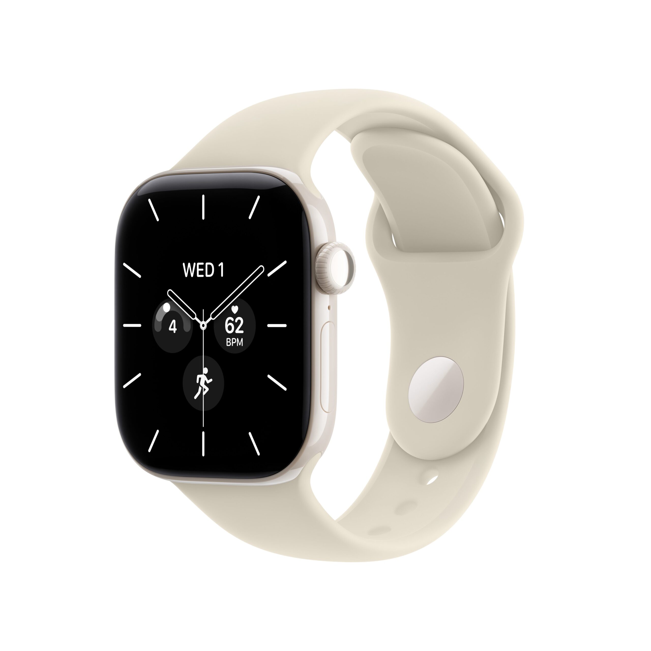 Apple Watch Series 12 GPS + Cellular 42mm Pearl White Ceramic Case with Sand Sport Band - S/M