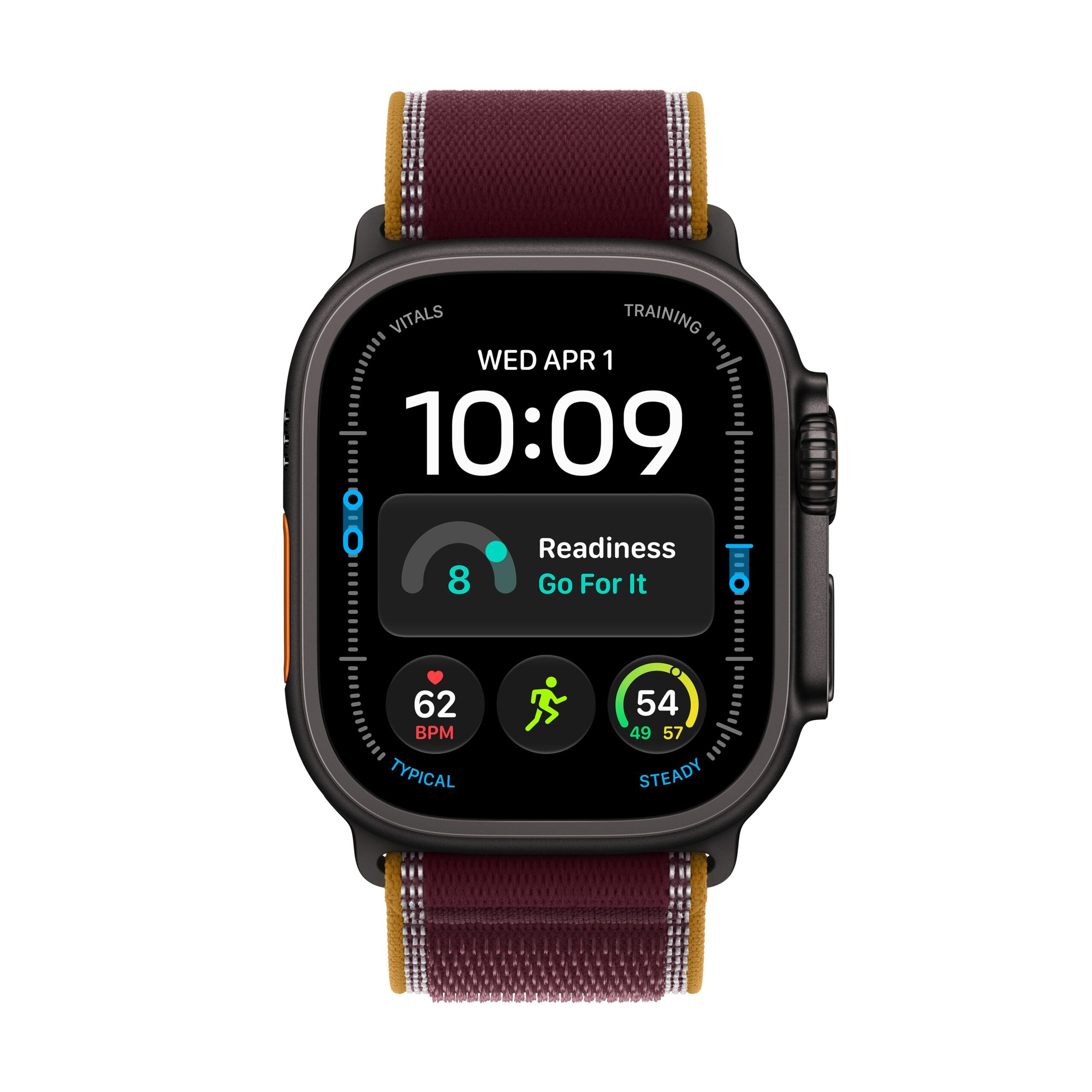Apple Watch Ultra 4 GPS + Cellular 49mm Black Titanium Case with Burgundy Trail Loop - M/L - Image 2