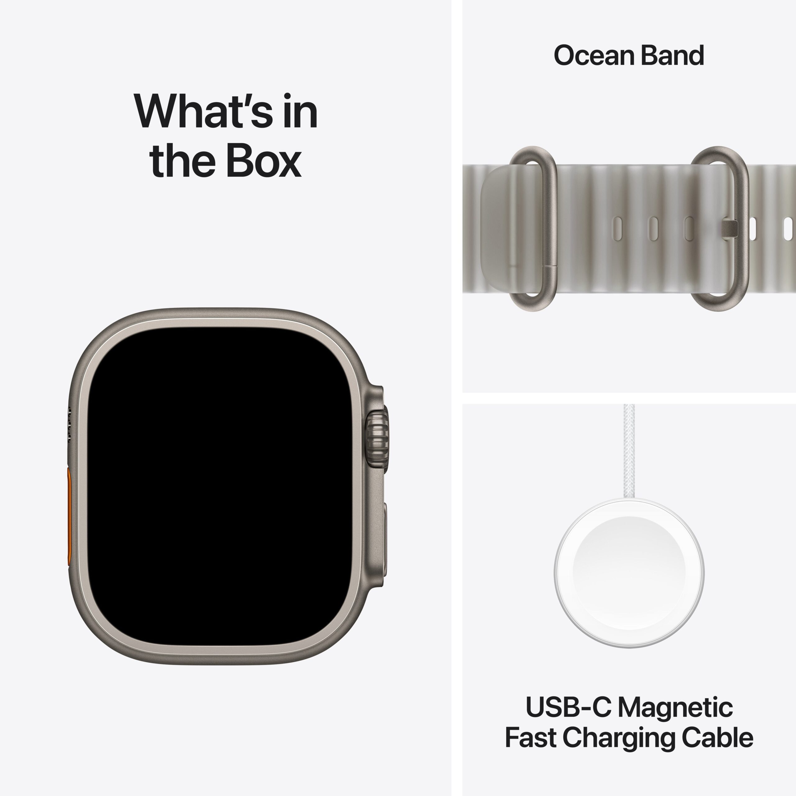 Apple Watch Ultra 4 GPS + Cellular 49mm Natural Titanium Case with Translucent Grey Ocean Band - Image 8