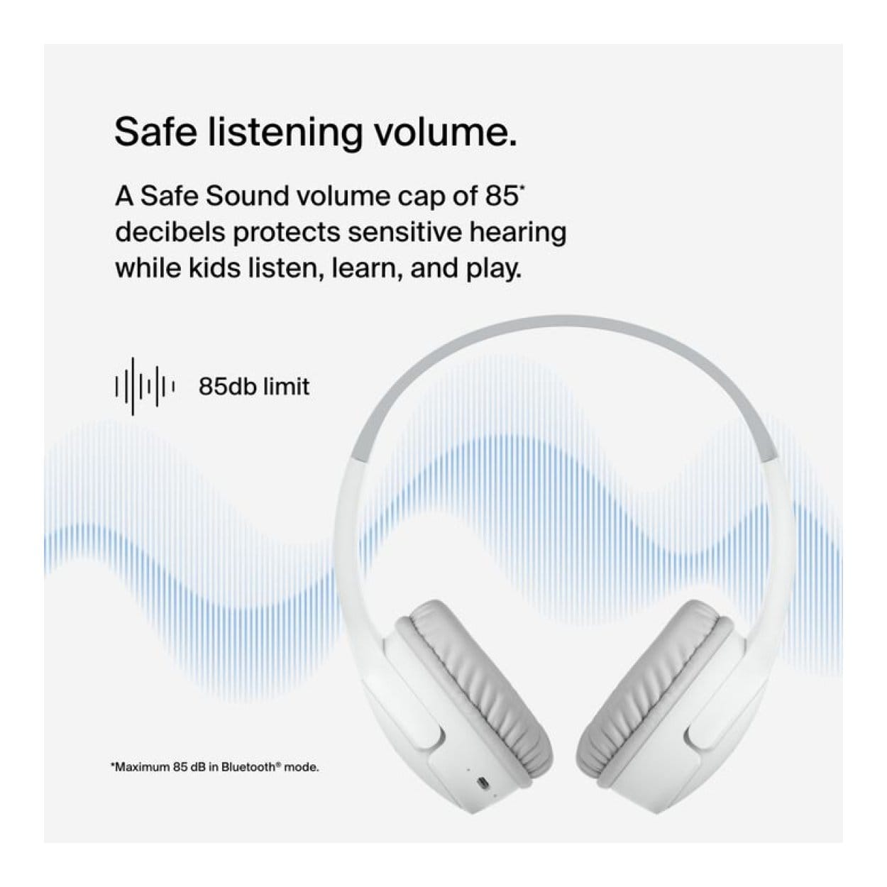 Belkin SoundForm Mini Wireless On-Ear Headphones for Kids White AUD002BTWTV3 - Image 7