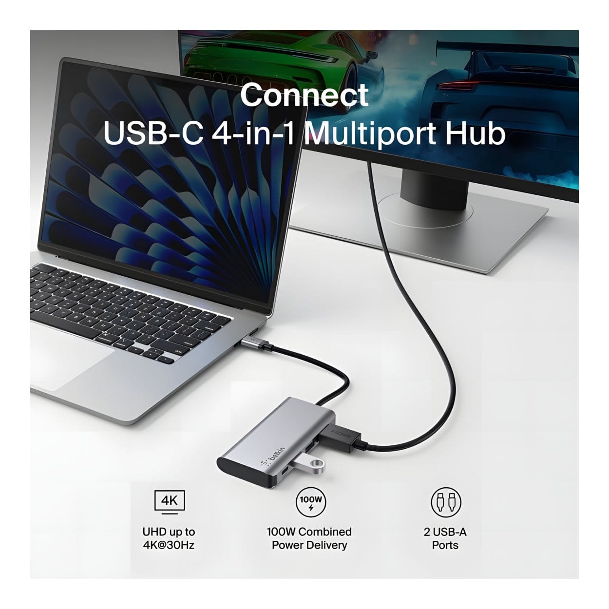Belkin Connect USB-C 4-in-1 Multiport Adapter AVC006BTSGY - Image 6