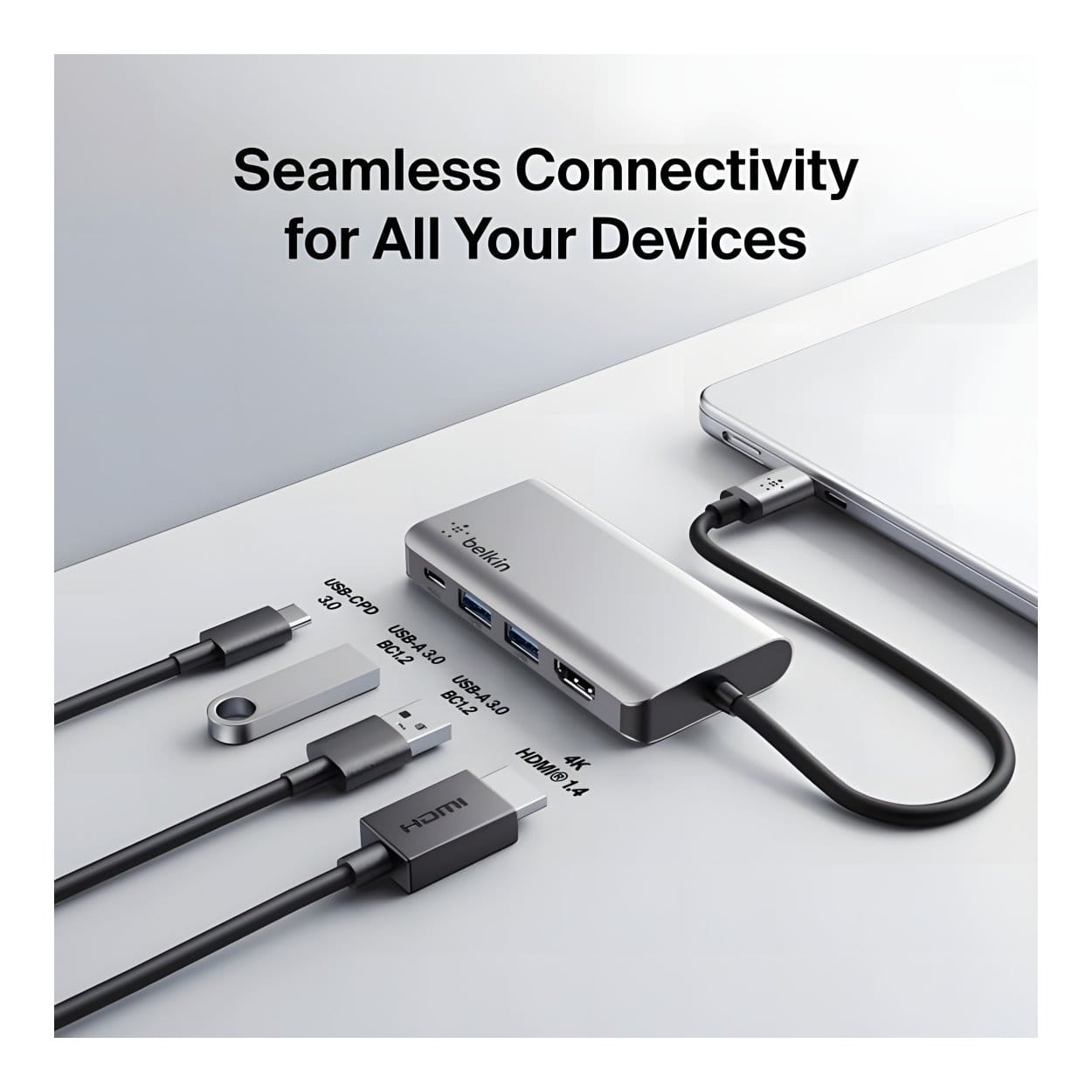 Belkin Connect USB-C 4-in-1 Multiport Adapter AVC006BTSGY - Image 7