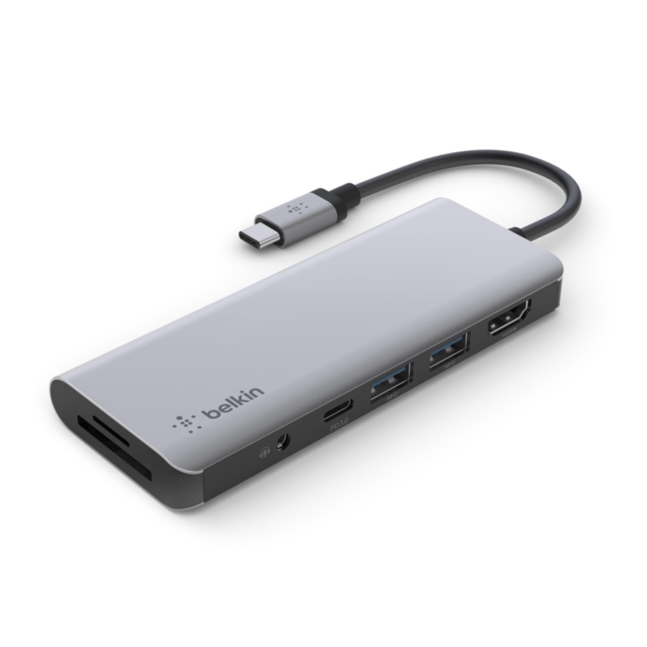 Belkin Connect USB-C 7-in-1 Multiport Hub Adapter Silver AVC009BTSGY - Image 2