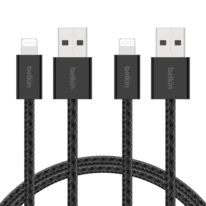 Belkin 2m BoostCharge USB-A Cable with Lightning Connector 2-pack Black BBD012HQ05BK2PK - Image 2