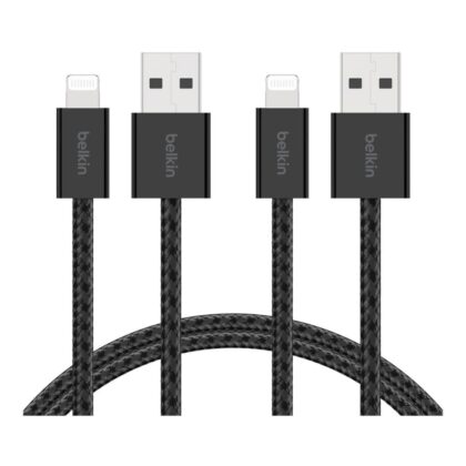 Belkin 2m BoostCharge USB-A Cable with Lightning Connector 2-pack Black BBD012HQ05BK2PK