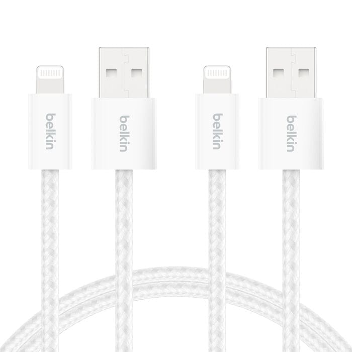 Belkin 2m BoostCharge USB-A Cable with Lightning Connector 2-Pack White BBD012HQ05WH2PK - Image 2