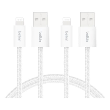 Belkin 2m BoostCharge USB-A Cable with Lightning Connector 2-Pack White BBD012HQ05WH2PK