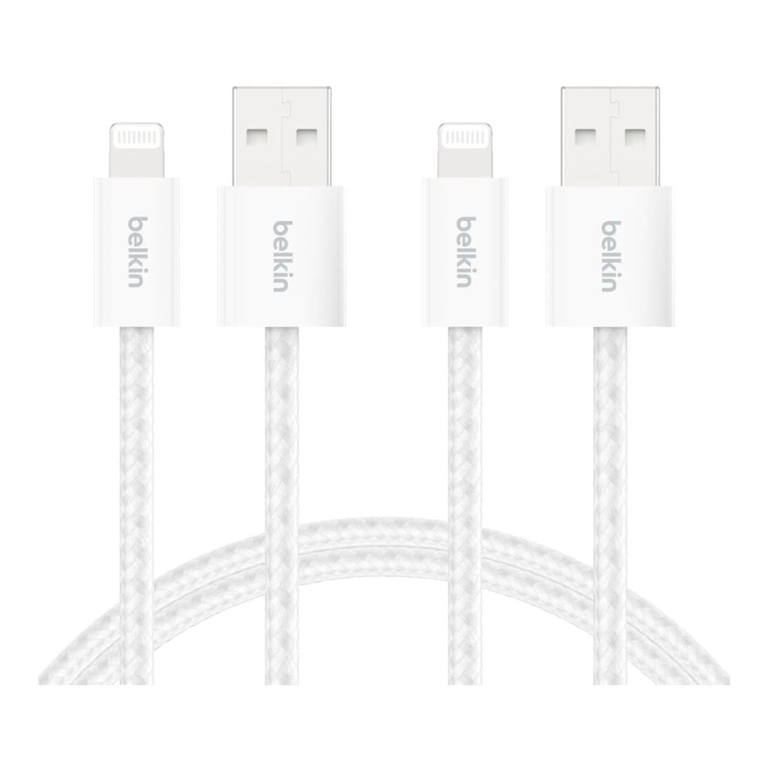 Belkin 2m BoostCharge USB-A Cable with Lightning Connector 2-Pack White BBD012HQ05WH2PK