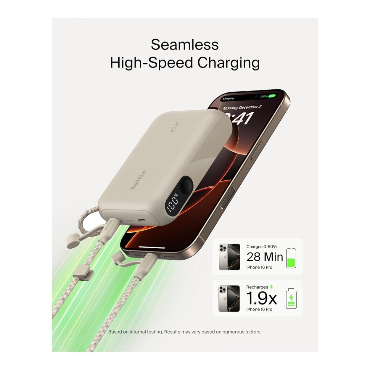 Belkin BoostCharge 10000mAh Sand Powerbank BPB027HQSD - Image 2