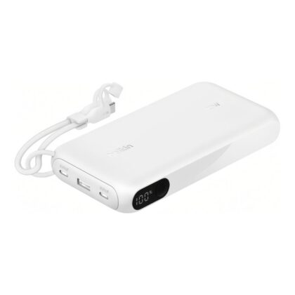 Belkin BoostCharge 20,000mAh 20W Slim USB-C Power Bank with Display - White BPB028HQWH