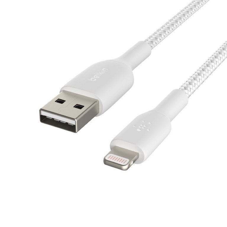 Belkin BoostCharge Lightning to USB Type-A 2m Braided Cable White CAA002BT2MWH - Image 2
