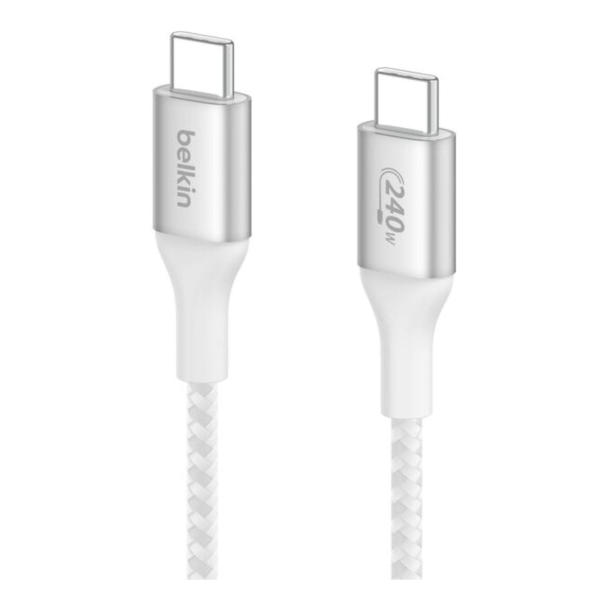 Belkin BoostCharge Type-C Male to Male USB Braided Cable 2m White CAB015bt2MWH - Image 2
