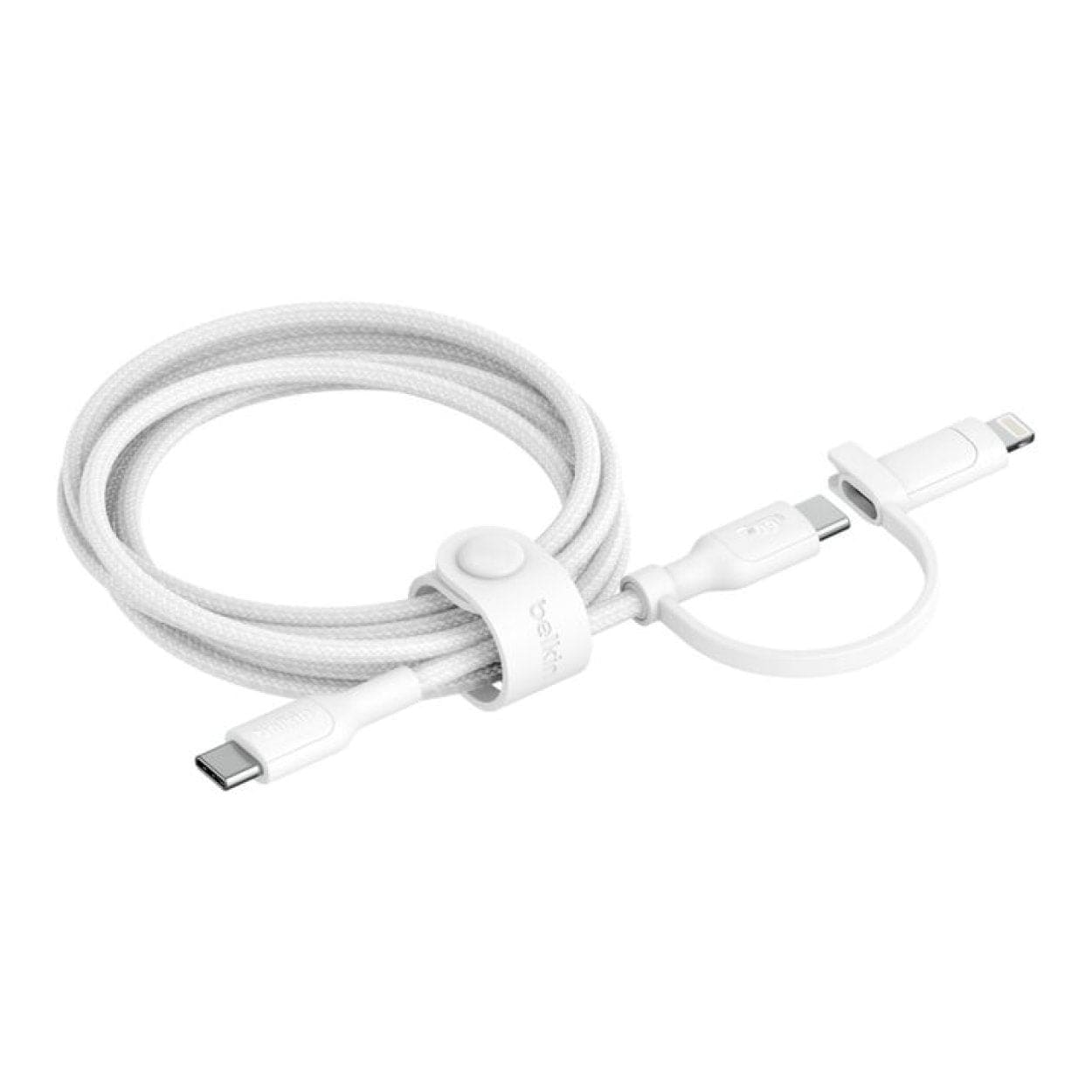 Belkin 1.5m BoostCharge Pro 2-in-1 60W USB-C to Lighting Connector Cable White CAC003HQ1.5MWH - Image 3