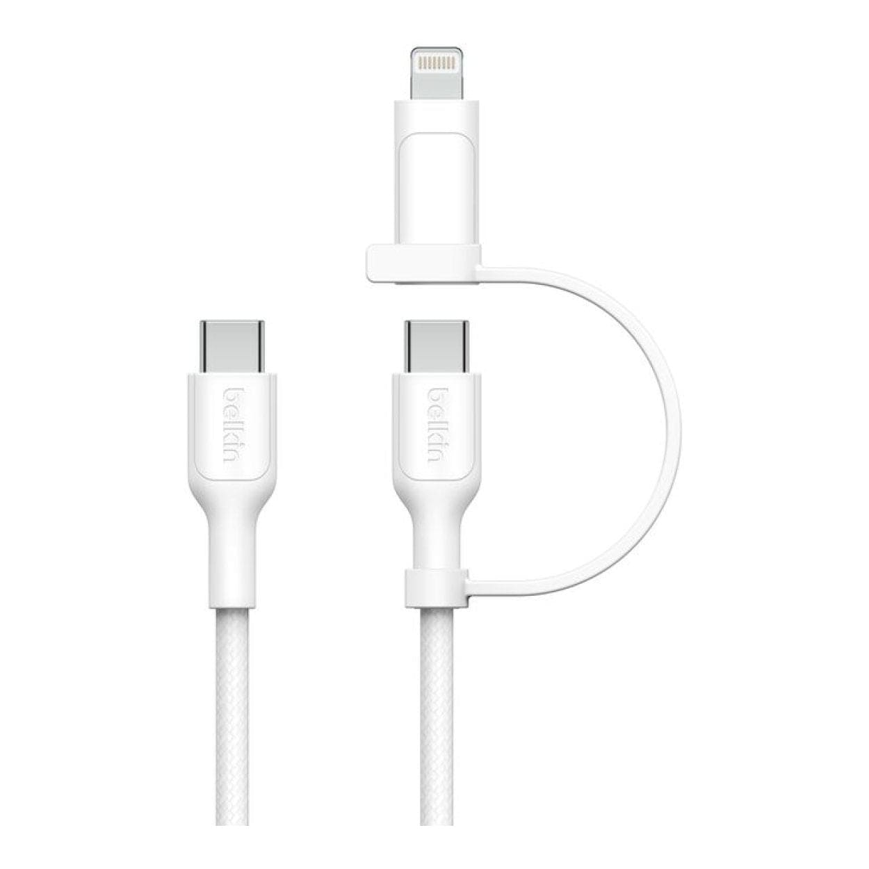 Belkin 1.5m BoostCharge Pro 2-in-1 60W USB-C to Lighting Connector Cable White CAC003HQ1.5MWH - Image 2