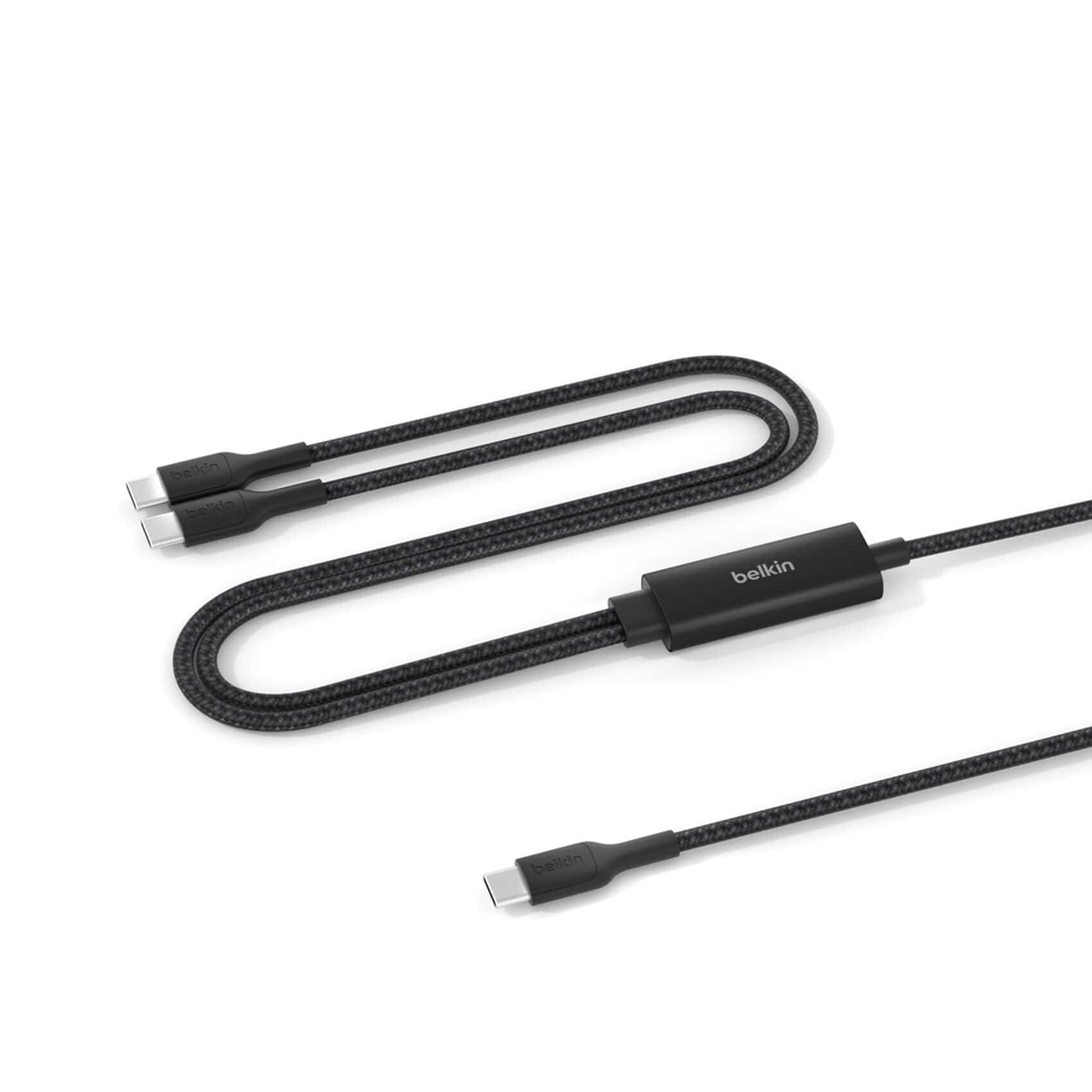 Belkin 140W BoostCharge Pro Braided USB-C to Dual USB-C Cable Black CAC004HQ1.5MBK - Image 2