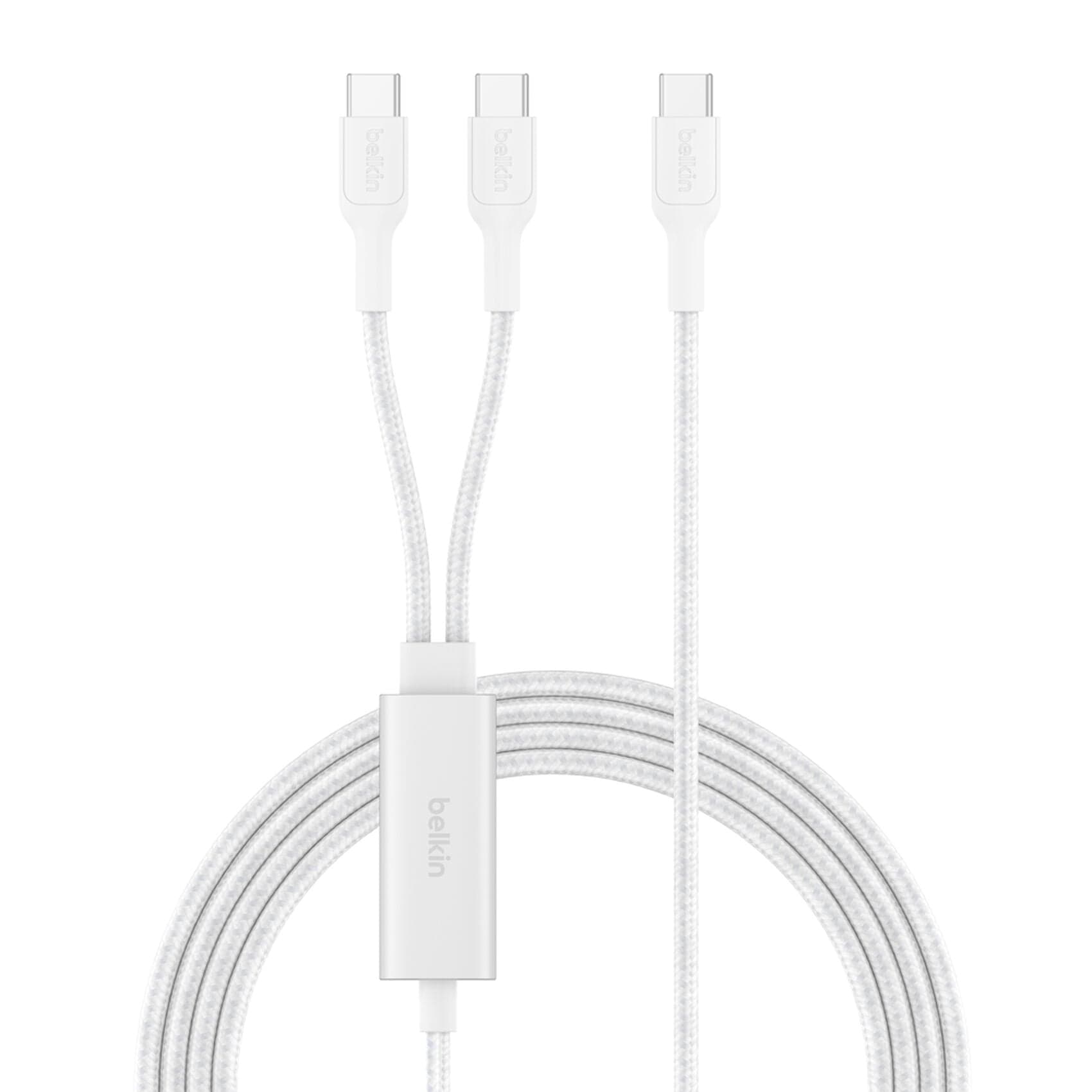 Belkin 140W BoostCharge Pro Braided USB-C to Dual USB-C Cable White CAC004HQ1.5MWH - Image 5