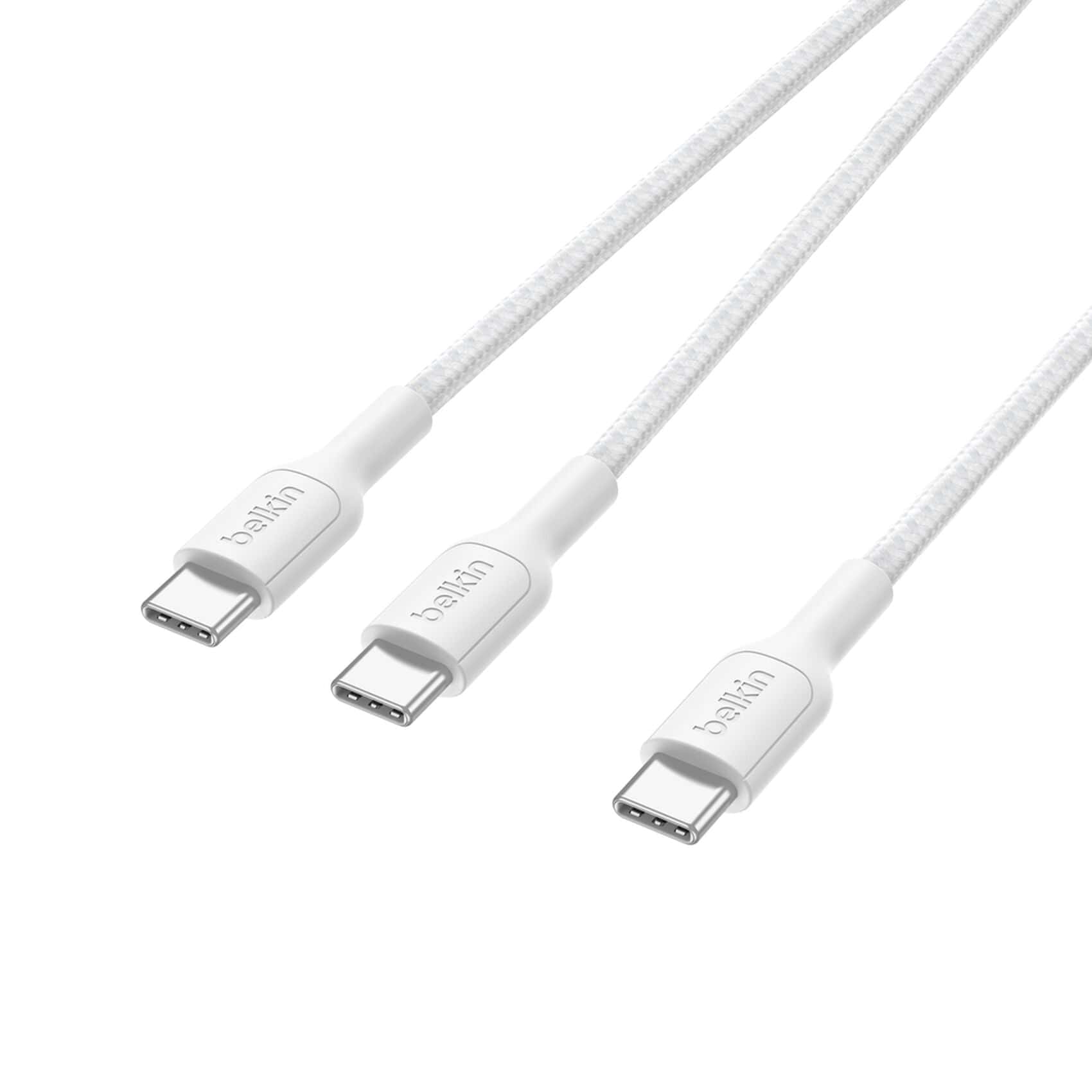 Belkin 140W BoostCharge Pro Braided USB-C to Dual USB-C Cable White CAC004HQ1.5MWH - Image 4