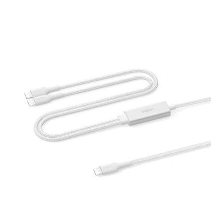 Belkin 140W BoostCharge Pro Braided USB-C to Dual USB-C Cable White CAC004HQ1.5MWH