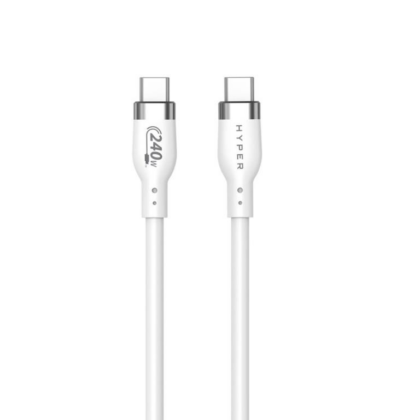 Targus HyperJuice 1m 240W Silicone USB-C to USB-C Charging Cable - White HJ4001WHGL