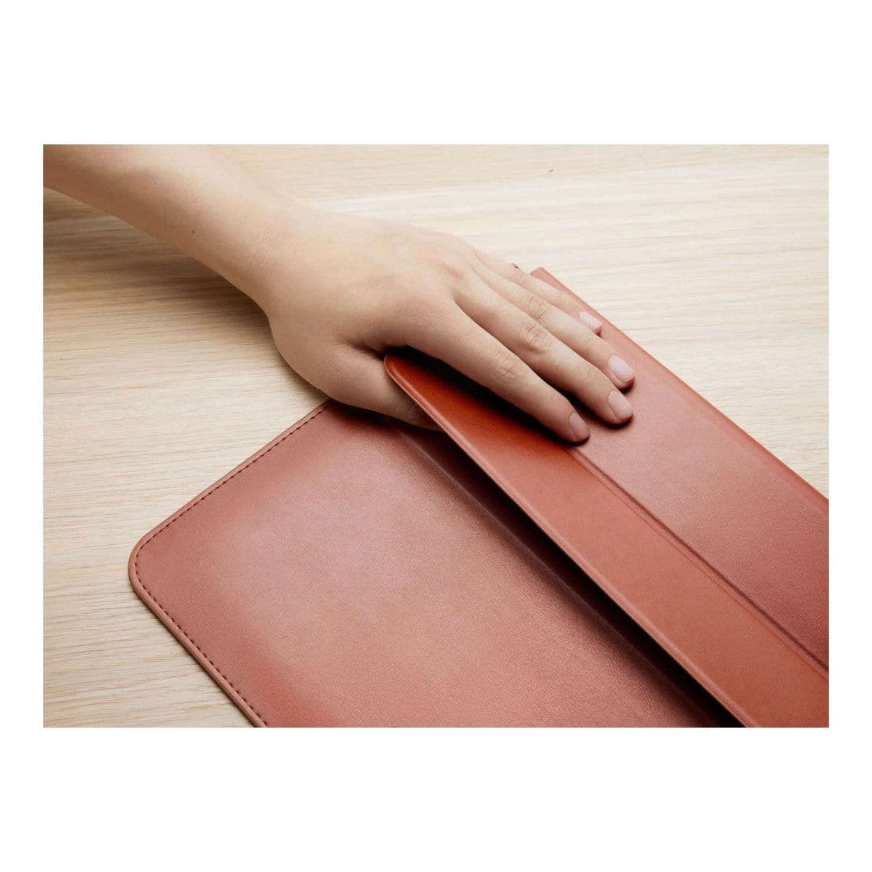 Hyper HyperShield Stand & Go Sleeve for 15-16-inch MacBook Pro and Air - Tan HS595-16T - Image 2