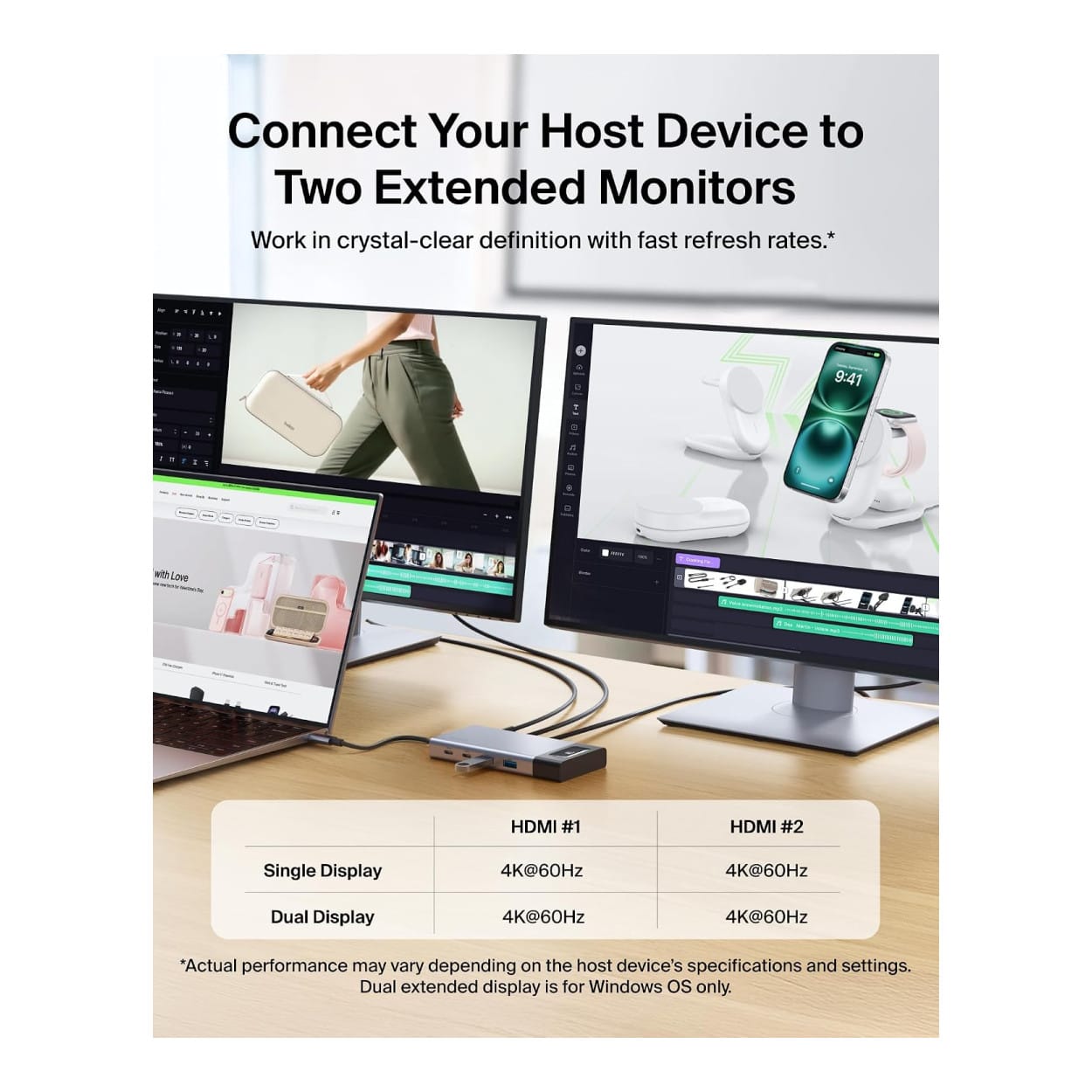 Belkin Connect 8-in-1 USB-C Dual HDMI Docking Station Silver INC027HQSGY - Image 5