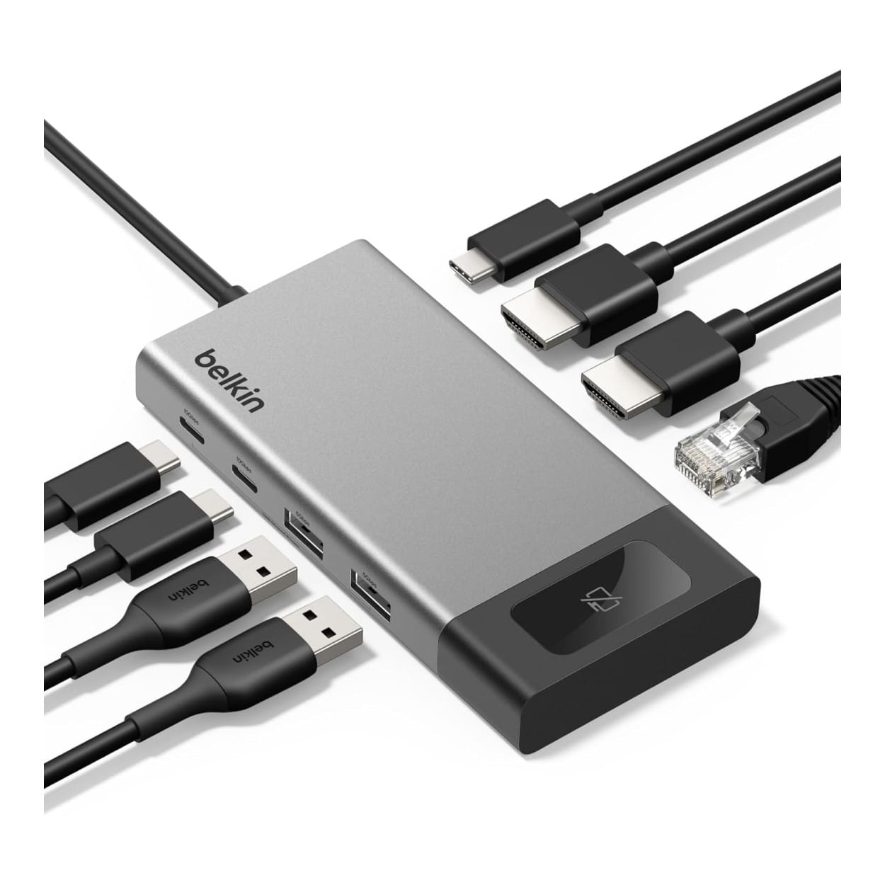 Belkin Connect 8-in-1 USB-C Dual HDMI Docking Station Silver INC027HQSGY - Image 2
