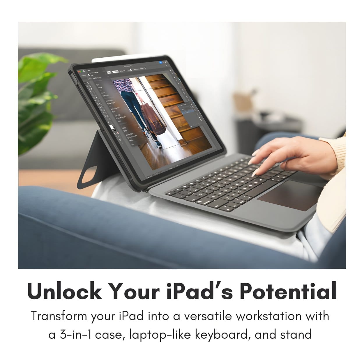 Macally iPad Pro 11-inch Case with Keyboard and Track Pad - Black IPKBCASEP11 - Image 4