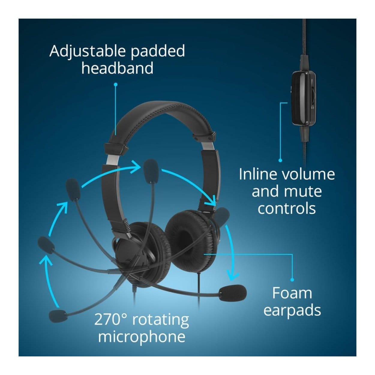 Kensington Classic EQ Wired Headset Black K97464WW - Image 8